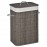 Laundry Basket With Flip Lid And String Handles, Collapsible Hamper Removable Lining Board Base Foldable Water-Resistant Dirty Clothes Storage, Grey
