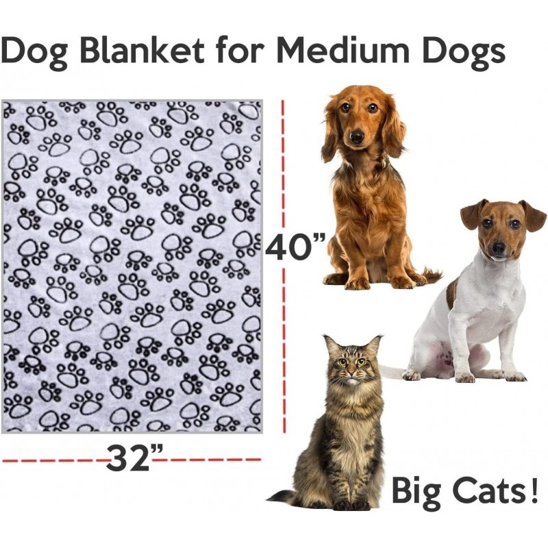 Soft High Quality Pet Blanket Grey Paw Dog Blanket Washable Pet Mat Warm And Comfortable Blanket For Cat Dogs