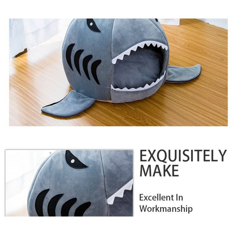 Creative Dual-Purpose Shark Pet Bed Small Dogs And Cats Warm Pet Bed