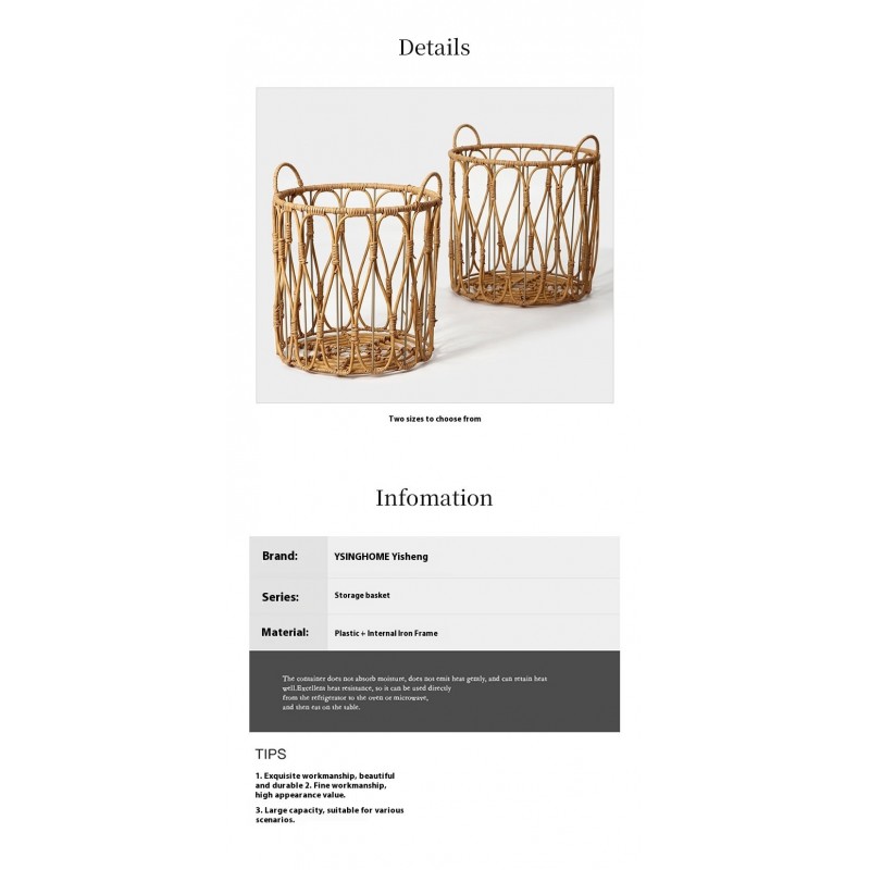 Rattan Storage Basket Woven Dirty Laundry