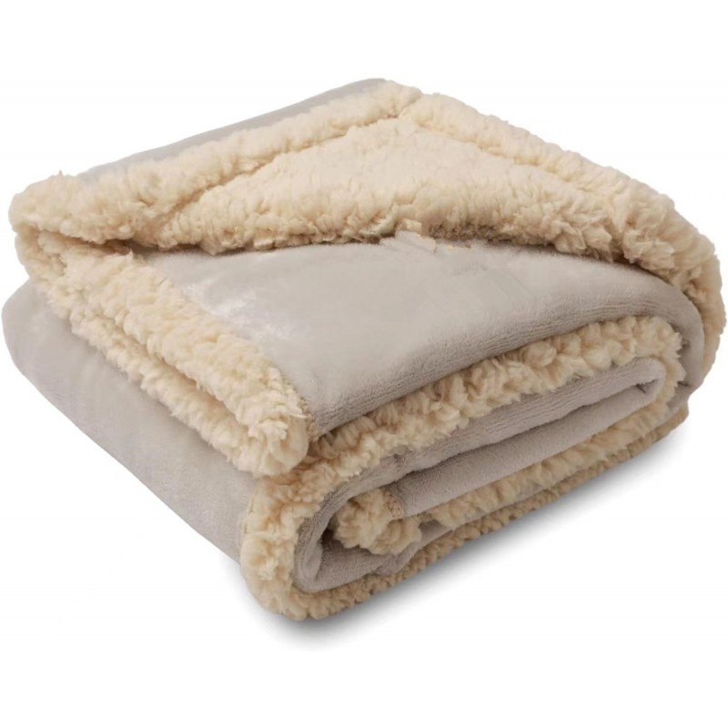 Flannel Cotton Wool Sherpa Thick Pet Blanket Dog Kennel