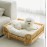 Natural Rattan Square Dog Bed Minimalist Handmade Pet Bed