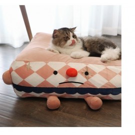 Clown Pet Sleeps In A Cozy Pet Bed