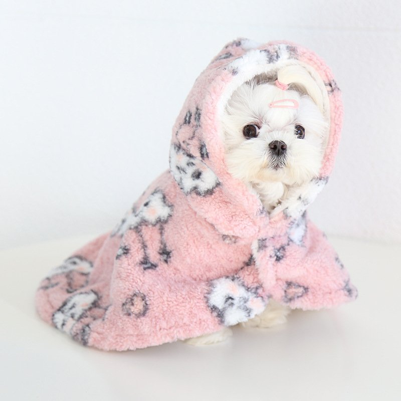 Thickened Fleece-lined Pet Shawl Sleeping Blanket