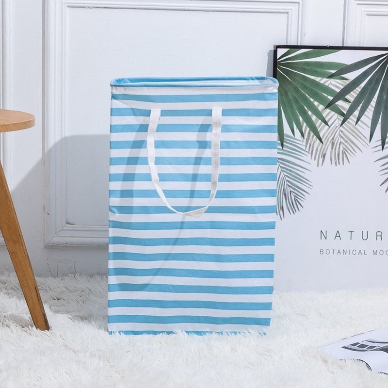 Foldable Moisture-proof Stripes Laundry Basket Dirty Clothes Basket Laundry Basket