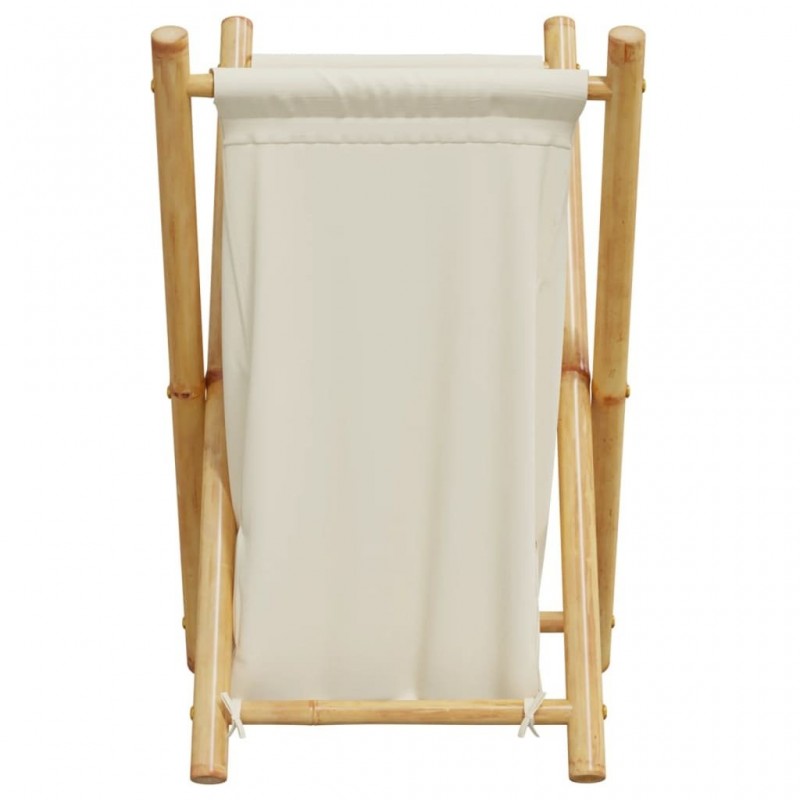 Laundry Basket Cream White 41.5x36x63.5 cm   Laundry Basket Cream White