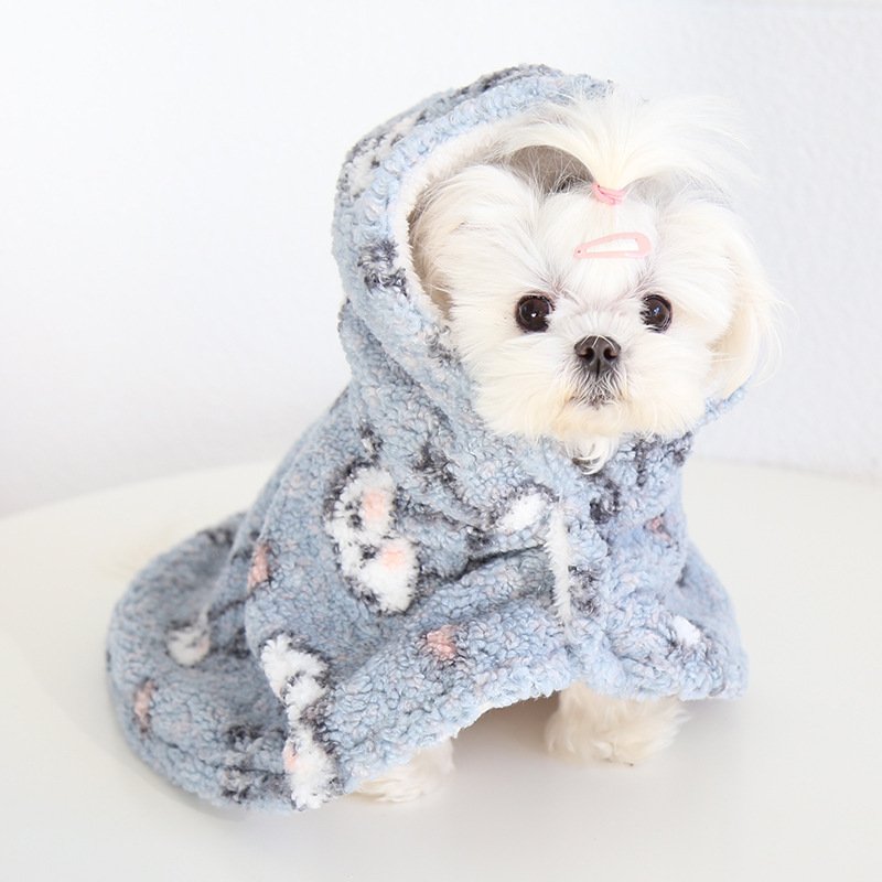 Thickened Fleece-lined Pet Shawl Sleeping Blanket