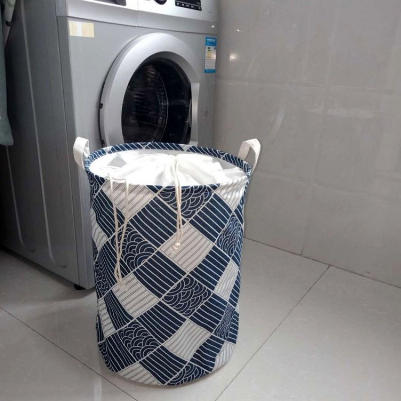 Waterproof Canvas Laundry Basket Storage Bucket