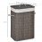 Laundry Basket With Flip Lid And String Handles, Collapsible Hamper Removable Lining Board Base Foldable Water-Resistant Dirty Clothes Storage, Grey
