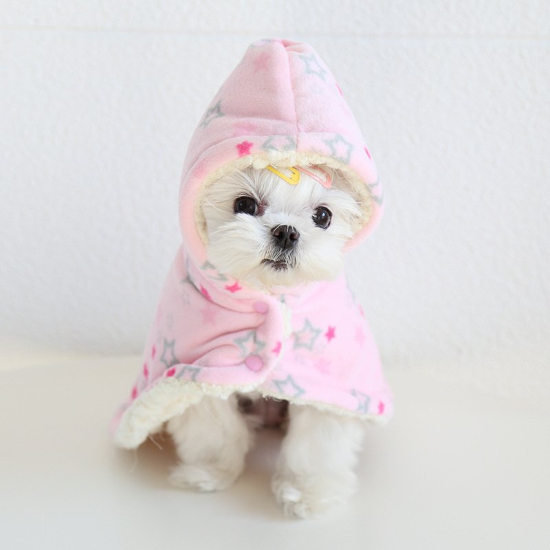 Thickened Fleece-lined Pet Shawl Sleeping Blanket