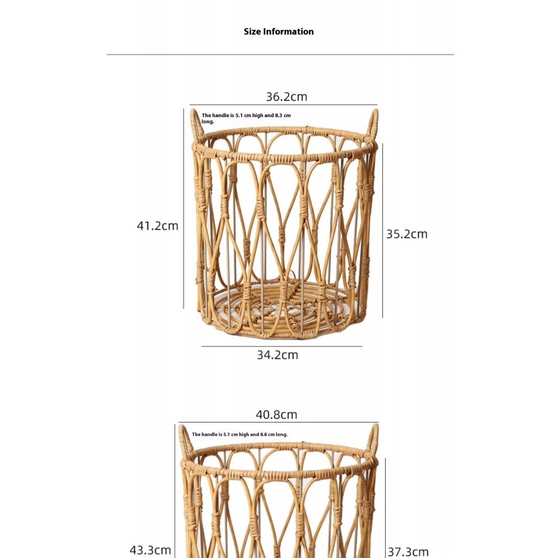 Rattan Storage Basket Woven Dirty Laundry
