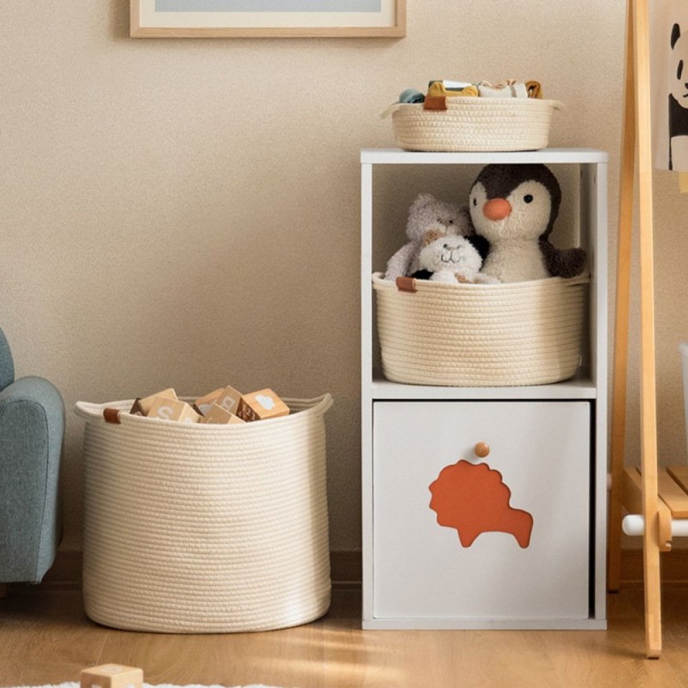 Laundry Basket Woven Cotton String Large Laundry Basket High Laundry Basket Foldable Basket