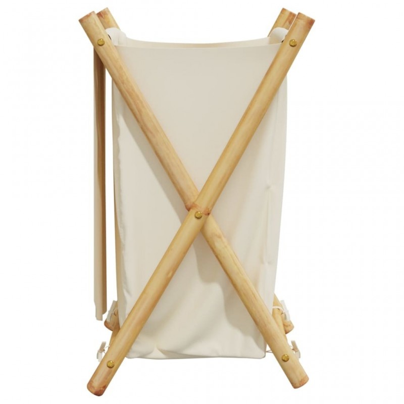 Laundry Basket Cream White 41.5x36x63.5 cm   Laundry Basket Cream White