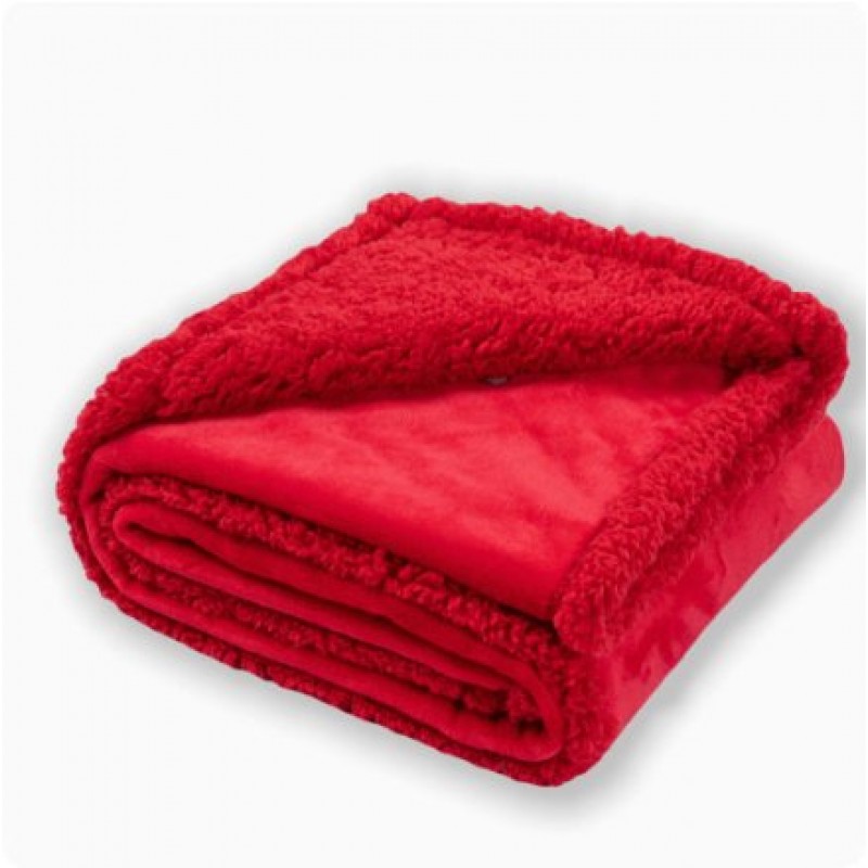 Flannel Cotton Wool Sherpa Thick Pet Blanket Dog Kennel
