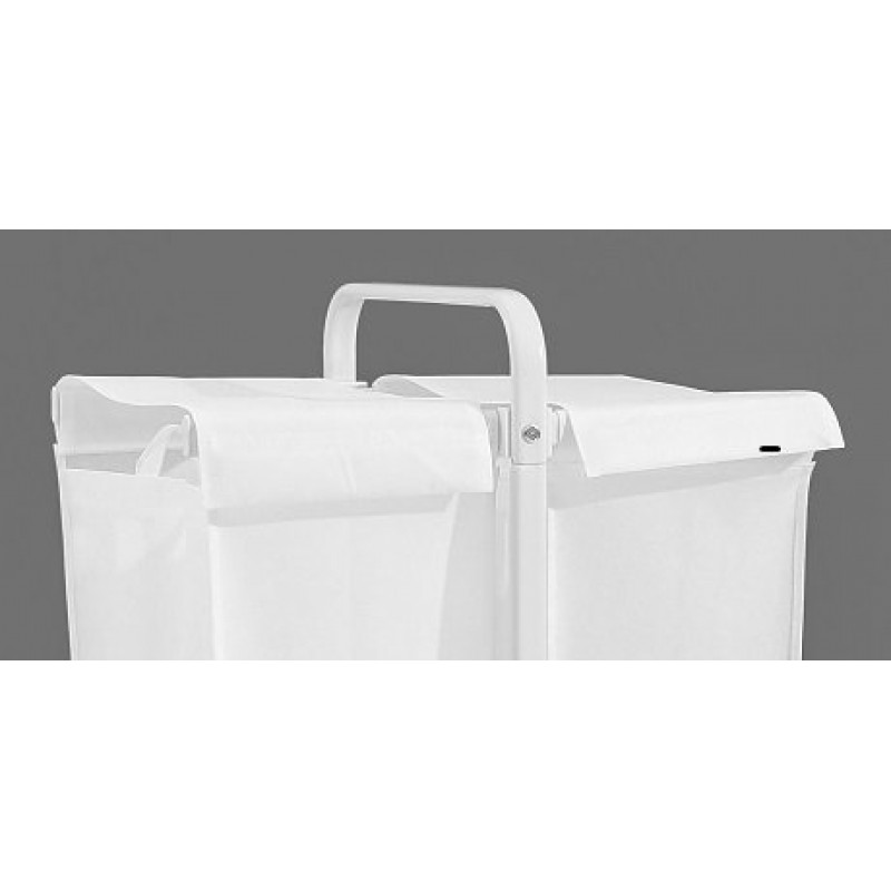 2-Tier Laundry Hamper 110L Large Oxford Clothes Basket Sorter With, Lid And Sorting Cards For Clothes & Toys Storage,White